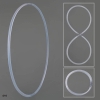 Pliable Hula Hoop Blanc, PP (Polypropylène) 19mm, Transparence, Ø95cm