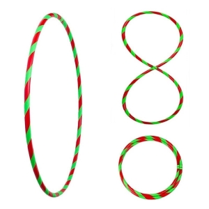 Aro Hula Hoop de varios colores, plegable, Ø100cm Rojo-Verde