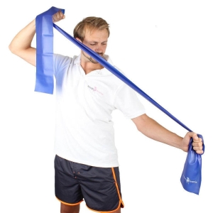 Hoopomania bandes élastiques de résistance - bandes dexercice pour Yoga. Latex free 1x Bleu 150 cm