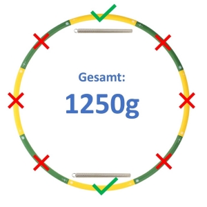 Hoopomania Booster Hoop con anima in metallo e schiuma, 0,85 kg + 2 x 200g