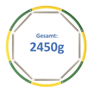 Hoopomania Booster Hoop con anima in metallo e schiuma, 0,85 kg + 8 x 200g